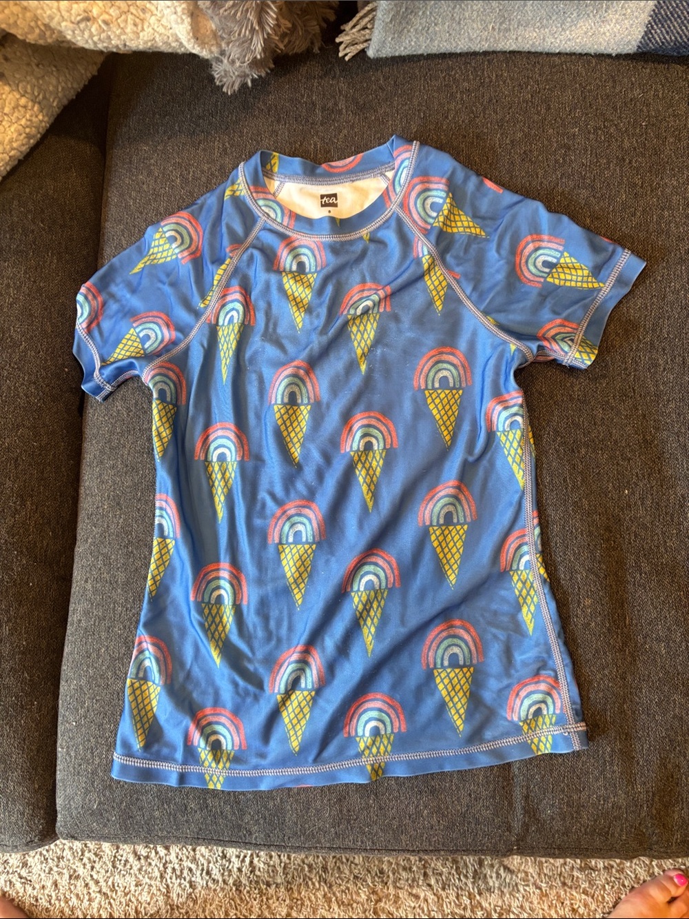 Tea Collection Blue Kids Rashguard with Rainbow Ice Cream Print